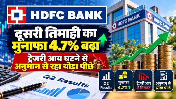 HDFC बैंक का दूसरी तिमाही का मुनाफा 4.7% बढ़ा, ट्रेजरी आय घटने से अनुमान से रहा थोड़ा पीछे