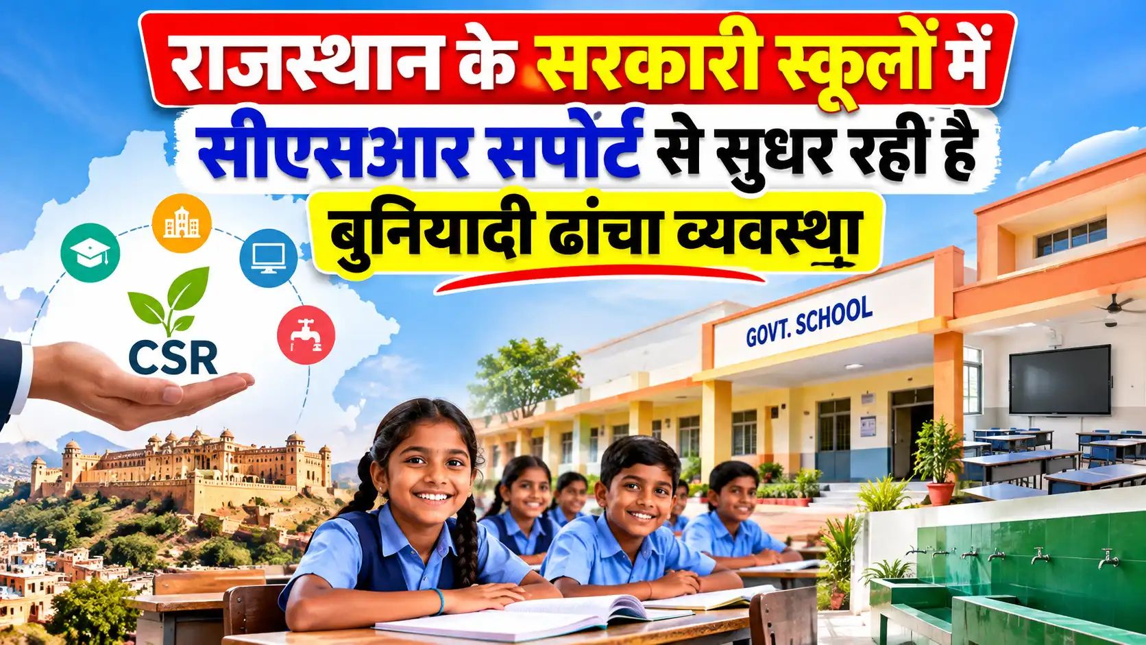 राजस्थान के सरकारी स्कूल: CSR सहयोग और बुनियादी ढांचे पर सरकारी निवेश